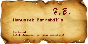 Hanuszek Barnabás névjegykártya